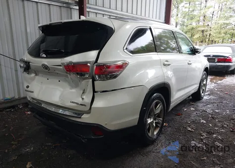 2014 Toyota Highlander Limited V6 z USA, uszkodzony, nr VIN 5TDDKRFH2ES053199